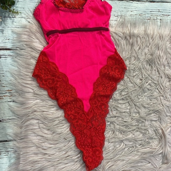 NWT We Are HAH Thanks for nothin lace bodysuit HAHt Lava - Picture 5 of 9
